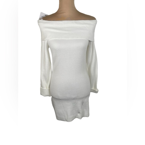 12th Tribe Daybreak Off-The-Shoulder Knit
White Dress NWT Medium - Picture 3 of 12